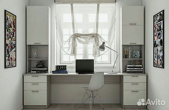 Детская рабочая зона со шкафом на заказ