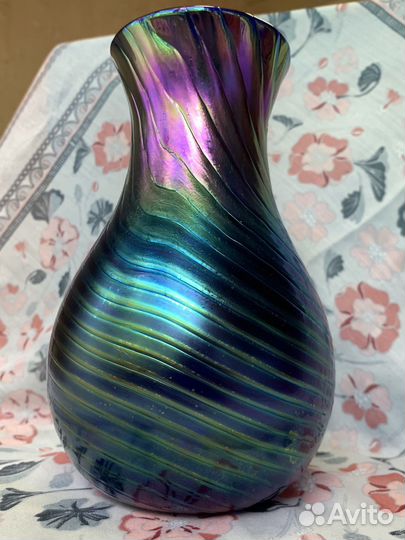 Ваза Летц Ирризированное стекло Кобальт