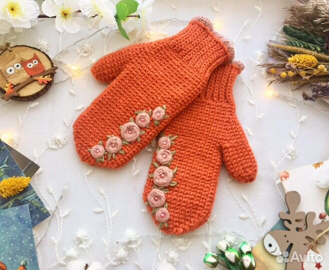Варежки для девочки ручной работы