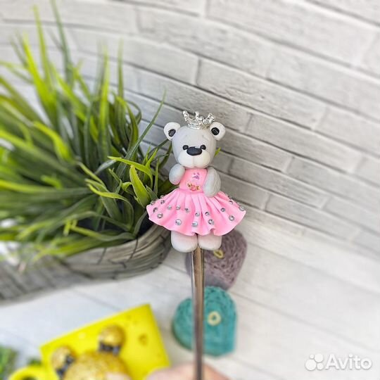 Ложка с декором из полимерной глины