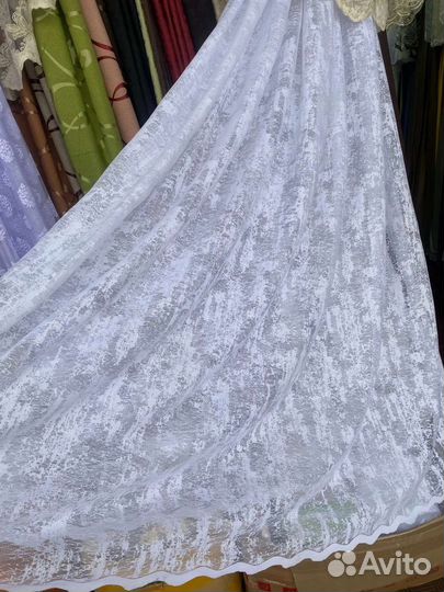 Тюль жаккард мрамор
