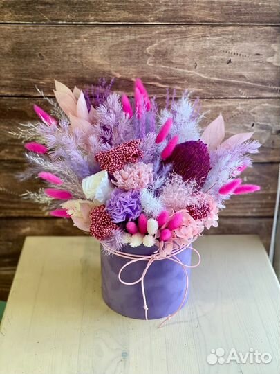 Цветочные композиции в шляпных коробках