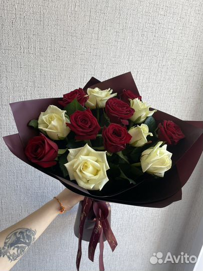 Розы букет живые цветы