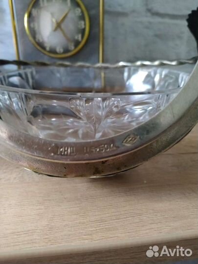 Конфетница на мельхиоровой подставки. СССР