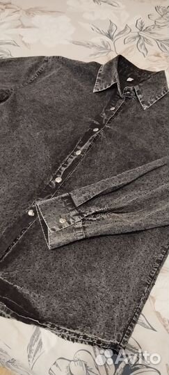 Рубашка джинсовая со стразами 52-54,56