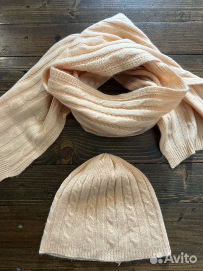 Комплект шапка и шарф 100% шерсть