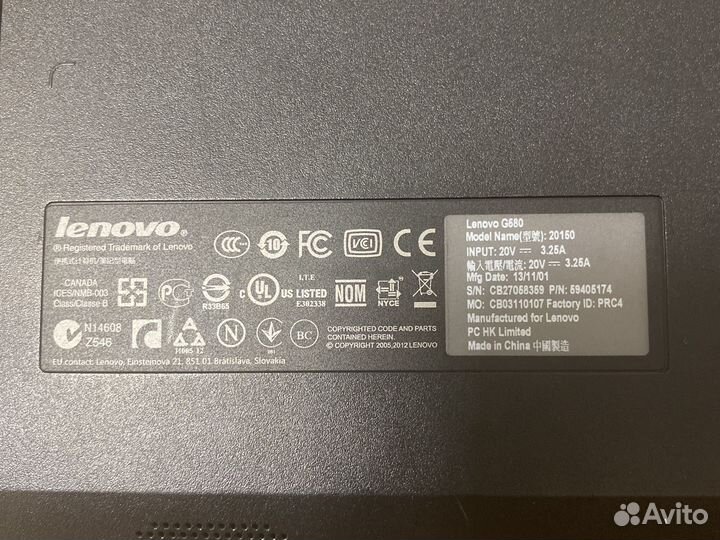 Ноутбук lenovo на запчасти