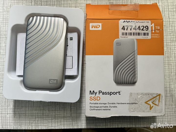 1024 гб Внешний SSD WD My Passport (wdbagf0010BSL