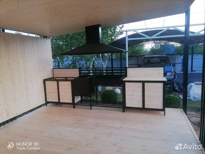 Мангал с печью под казан