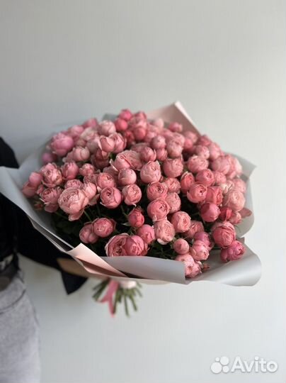 25 пионовидных роз кустовых. Мини пионы