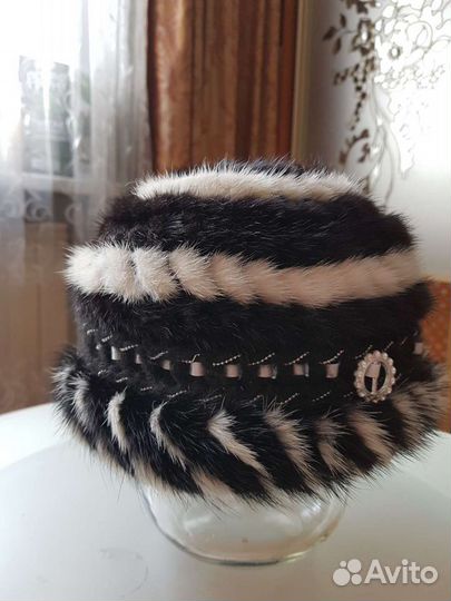 Женская шапка, вязаная норка