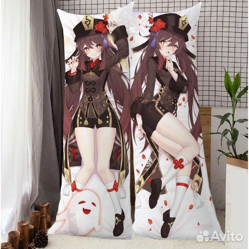 Подушка дакимакура Ху Тао 150*50 см