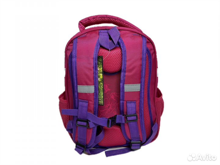 Школьный рюкзак с бабочками розовый