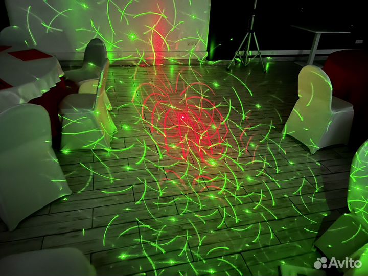 Светомузыка 3в1: бабочка/дерби+лазер+стробоскоп