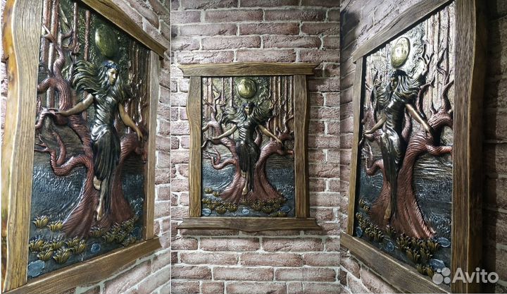 Панно-барельеф. Славянская мифология богиня Мара