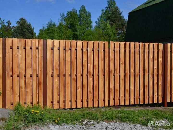 Монтаж забора из профлиста, 3д, штакетника, дерева