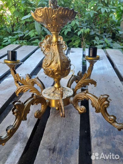 Винтажная бронзовая люстра