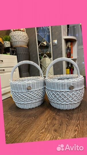 Кашпо из ротанга