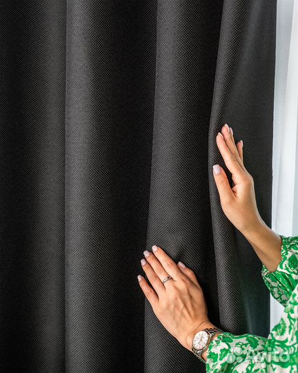 Комплект Шторы и Тюль Орфей Черный+Вуаль
