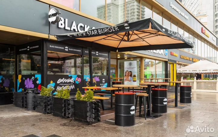 Большие стальные уличные зонты для кафе