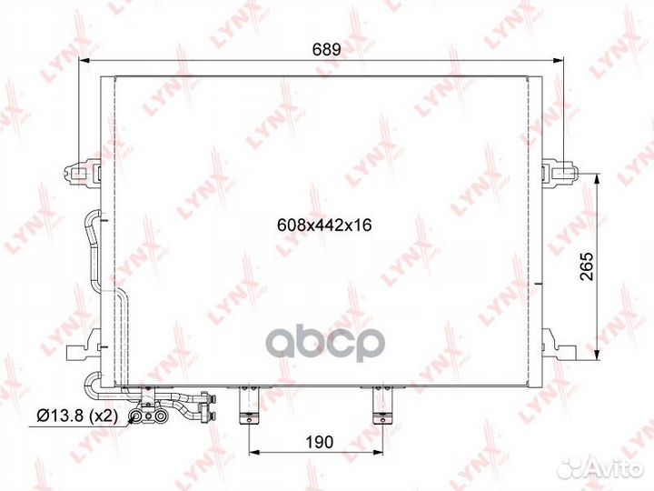 Радиатор кондиционера с осушителем RC-0332 lynx