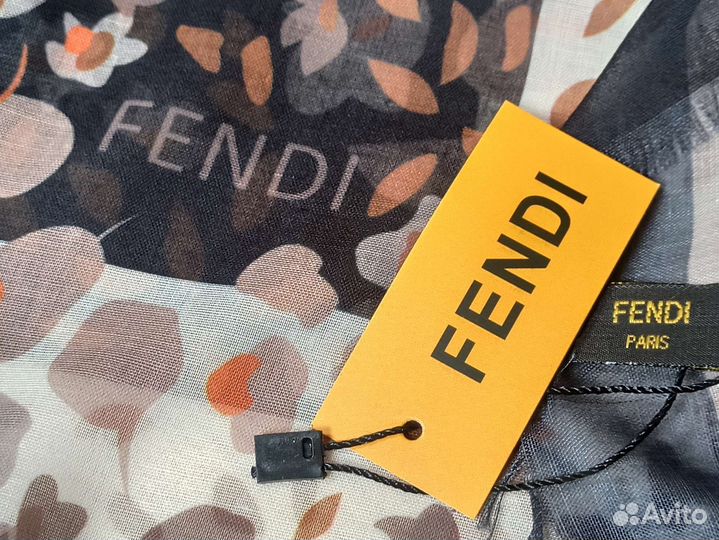 Платок Батист Модал Fendi бежевый лёгкий новый