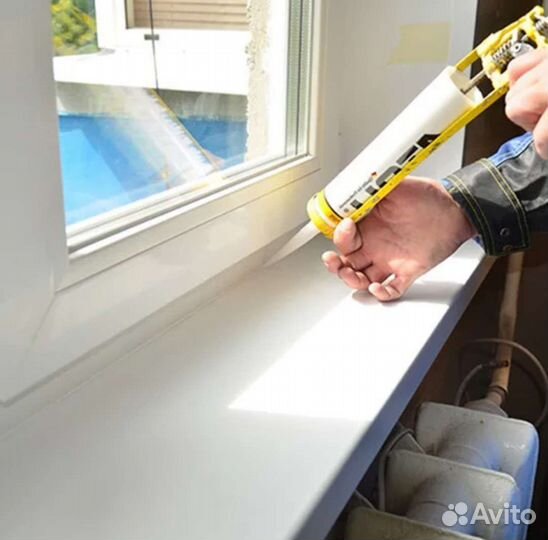 Подоконники,отливы на окна с установкой