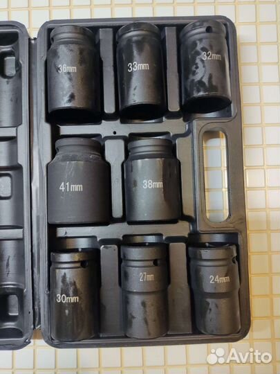 Набор ударных торцевых головок для гайковёрта