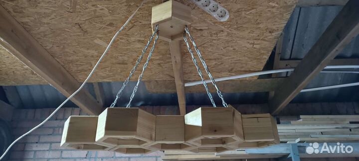 Деревянная люстра