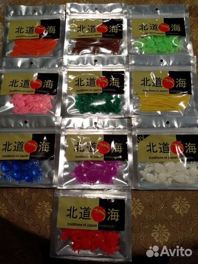 Силиконовые приманки(нереис-морской червь,краб)