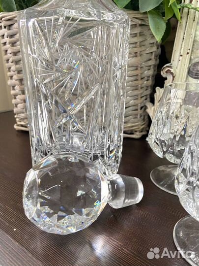 Роскошный, хрустальный штоф ручной работы