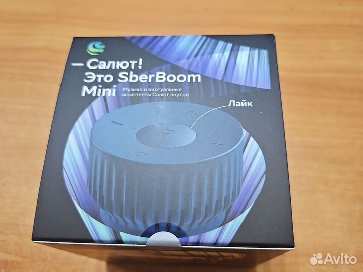 Умная колонка sberboom mini,новая, цвет -синий