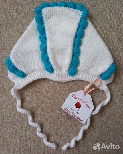 Чепчик вязаный для новорождённых