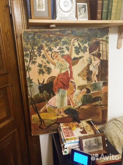 Картина К. Брюллова копия,написана учеником,19 век