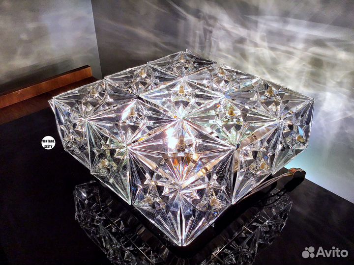 Люстра потолочная хрустальная квадрат СССР 80-е гг