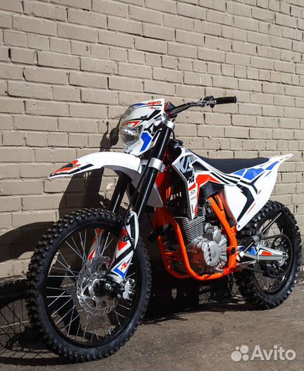 Мотоцикл кроссовый kayo K4 MX оранжево-синий