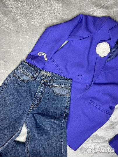 Джинсы прямые широкие 42/44