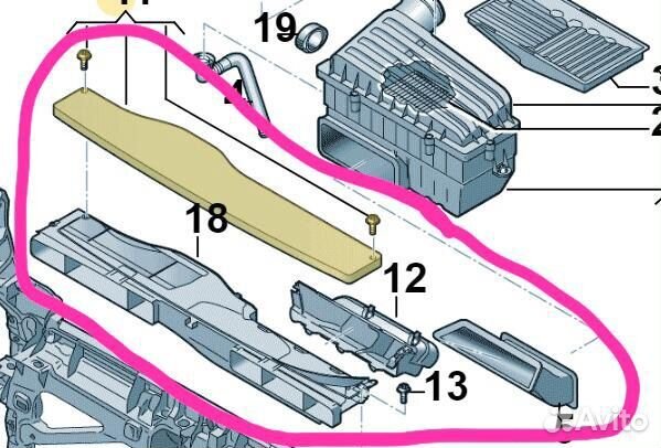 Детали воздуховода впуска vw jetta 7