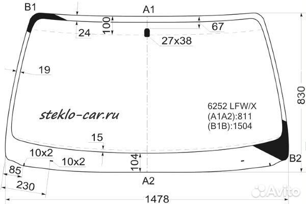 Стекло лобовое Opel Omega A 4D Sed \ 5D Caravan \ Senator B 4D Sed1986-94 SP
