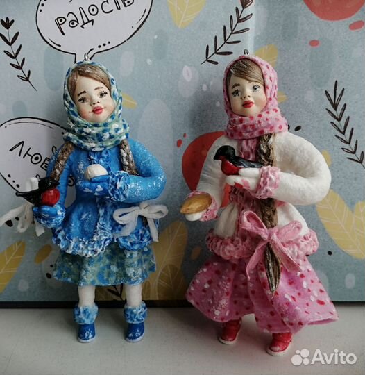Ватные елочные игрушки