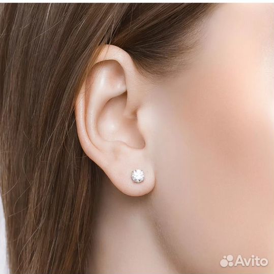 Серьги пусеты серебро