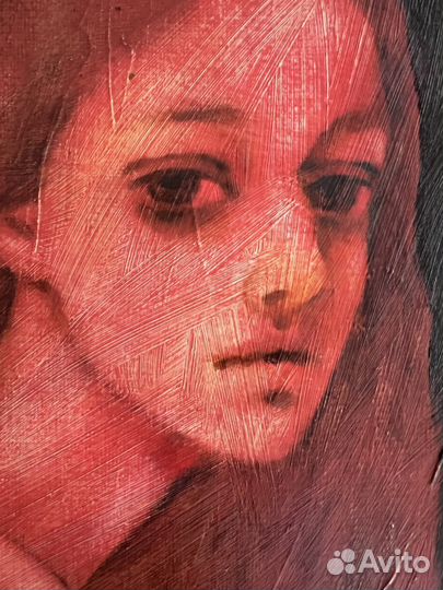Картина маслом на холсте девушка птицы темная