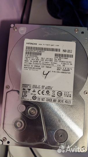 Жесткий диск Hdd Hitachi 1tb 5шт