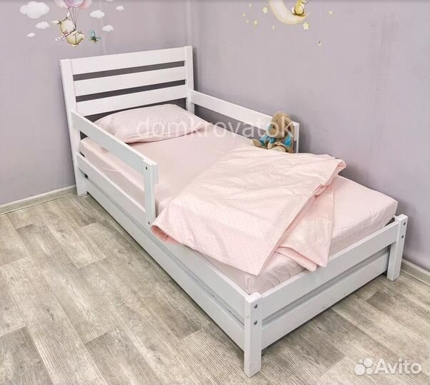 Детская кровать с бортами и выкатным местом