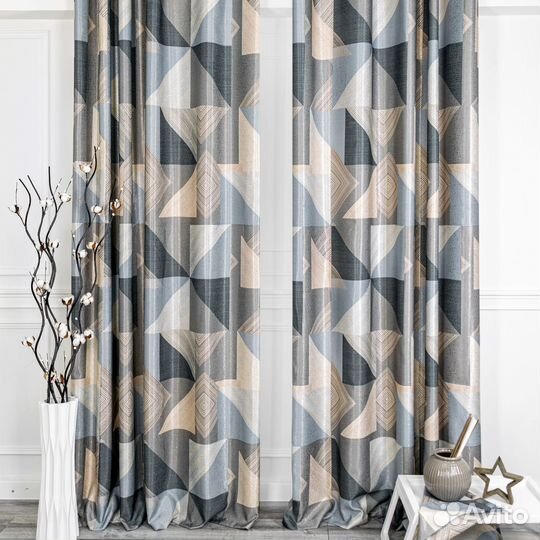 Портьеры Пабло Голубой шторы занавески