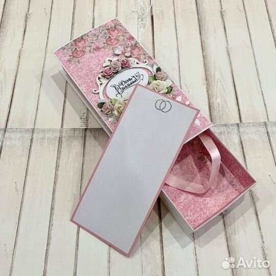 Свадебная коробочка для денег ручной работы