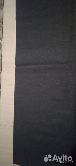 Отрез тёмно-серого чисто-шерстяного драпа
