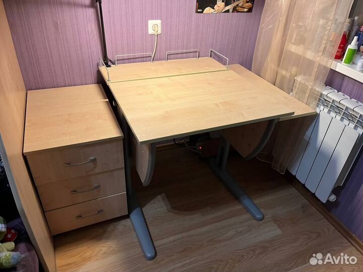 Растущая парта дэми с тумбрй и стулом