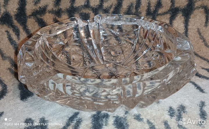 Хрустальная пепельница СССР 16 см диметр