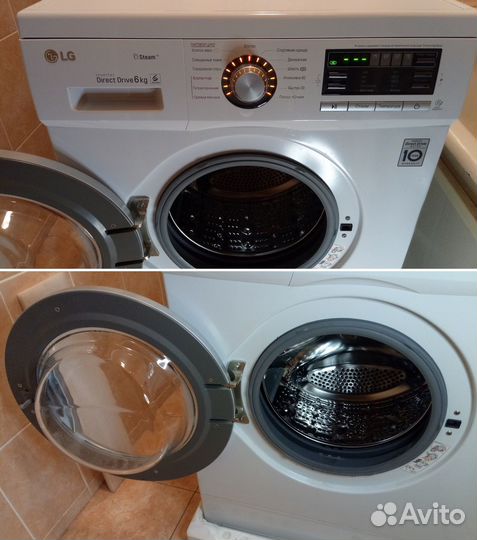 Стиральная машина LG F1296NDS1 6 кг + Пар